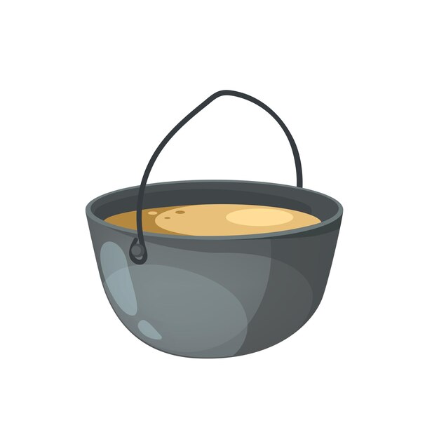 Concepto camping olla esta ilustración presenta un diseño de vector plano