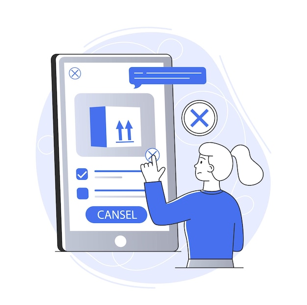 Vector concepto de cancelación de pedidos