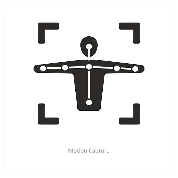 Concepto de captura de movimiento e icono de movimiento