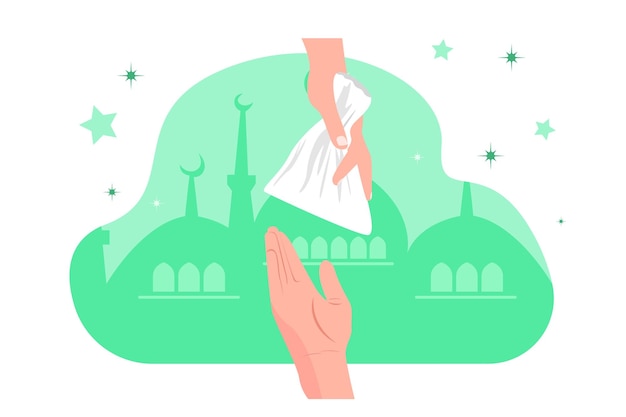 Concepto de caridad y donación Ilustración vectorial plana de colores aislada