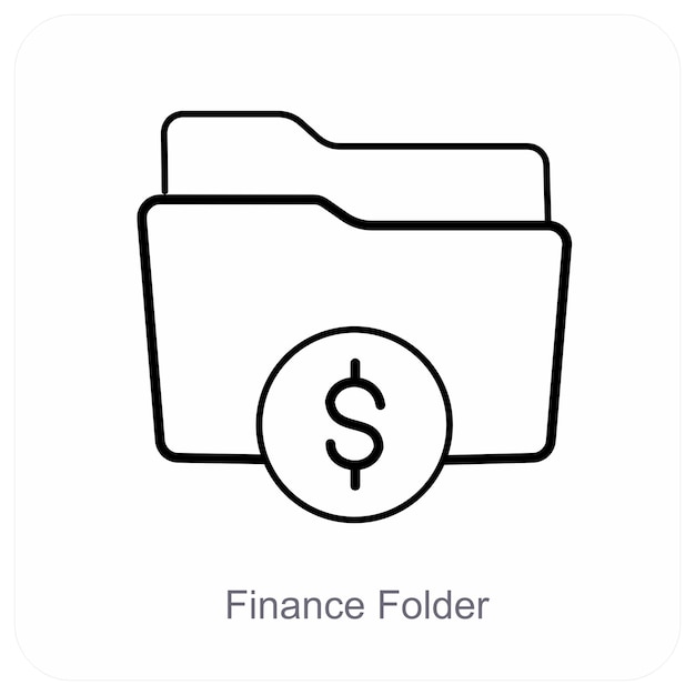 Concepto de carpeta de finanzas y icono de carpeta
