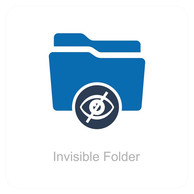 Concepto de carpeta invisible y eliminación del icono