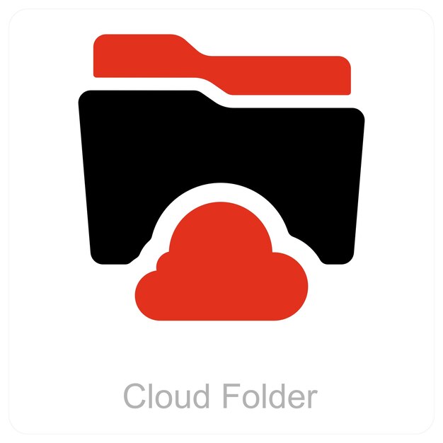Concepto de carpeta en la nube y icono de carpeta