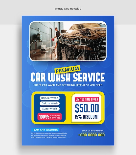 Concepto de cartel de lavado de automóviles