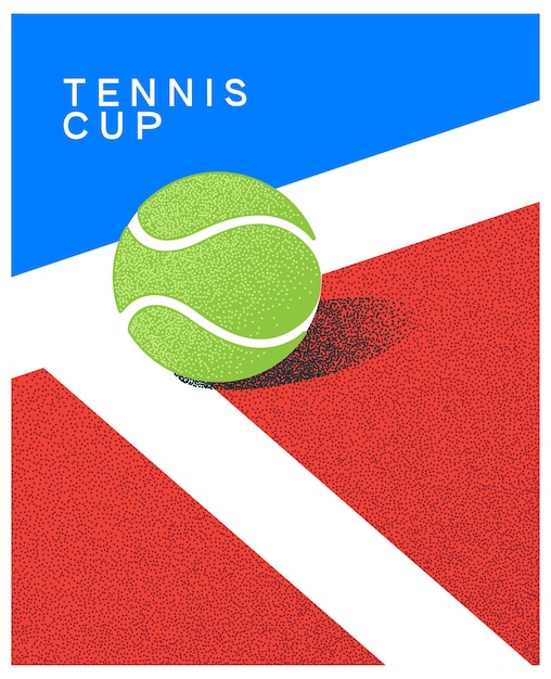 Concepto de cartel para un torneo de tenis que representa una pelota