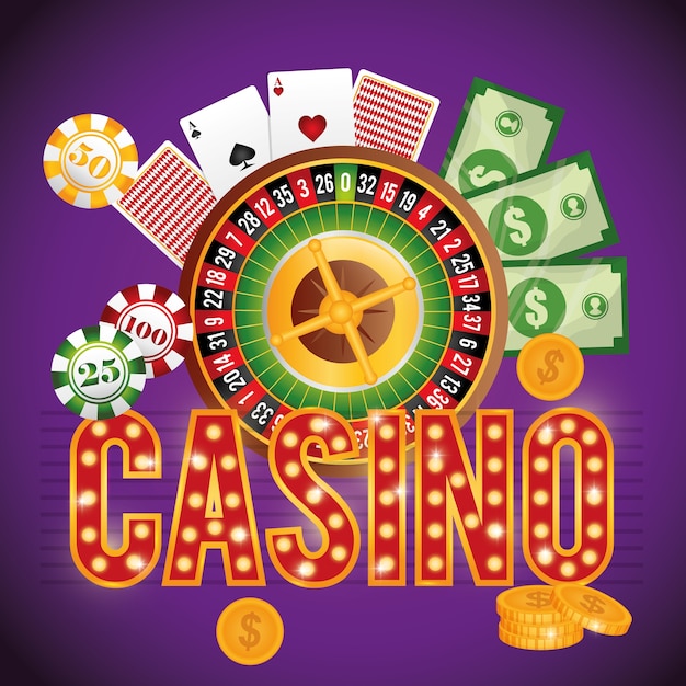 Concepto de casino con diseño de icono de las vegas