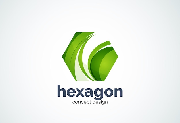 Vector concepto de celda de plantilla de logotipo hexagonal