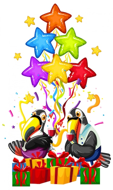Concepto de celebración de loro colorido