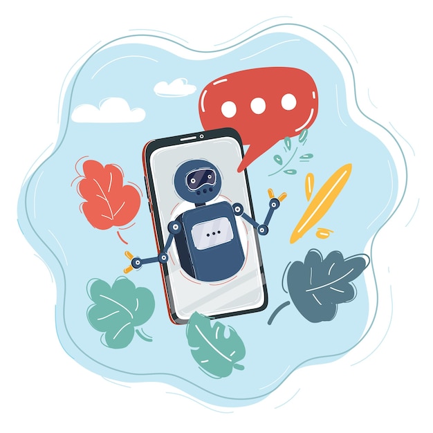 Vector concepto de chatbot un guión automatizado del concepto de conversación