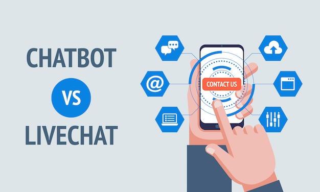 Concepto chatbot vs livechat.