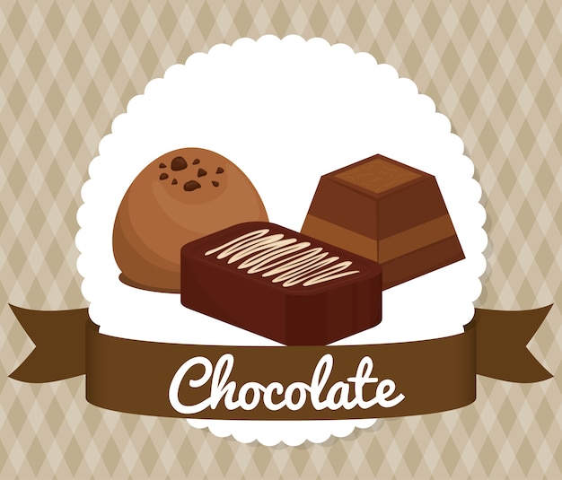 Concepto de chocolate con diseño dulce icono, ilustración vectorial eps 10 gráfico.