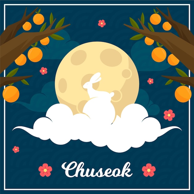 Concepto chuseok de diseño plano