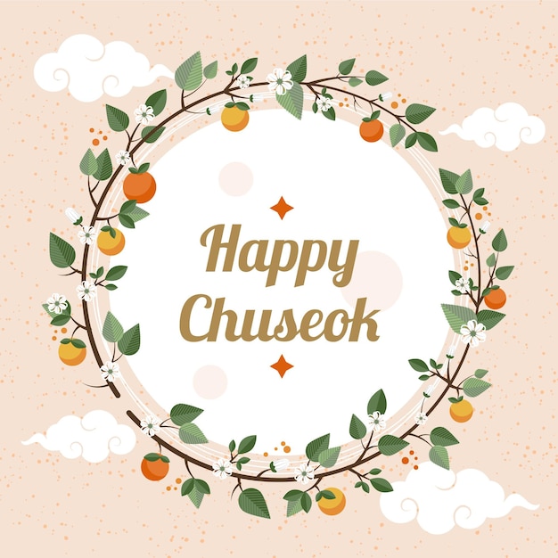 Concepto chuseok de diseño plano