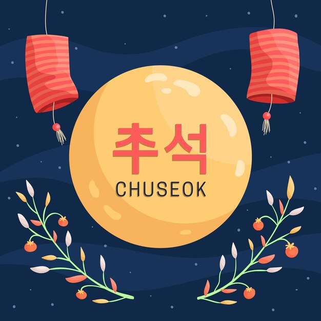 Concepto chuseok de diseño plano