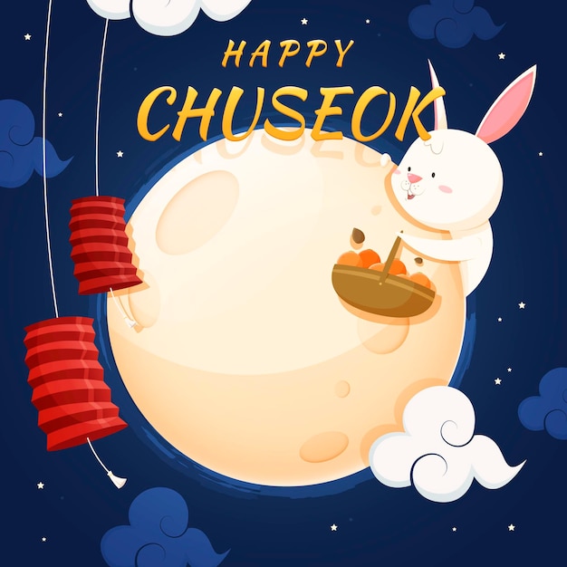 Concepto de Chuseok en diseño plano
