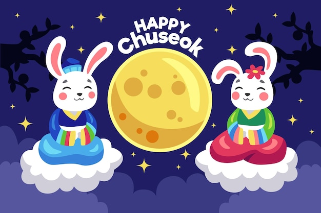 Concepto chuseok de diseño plano