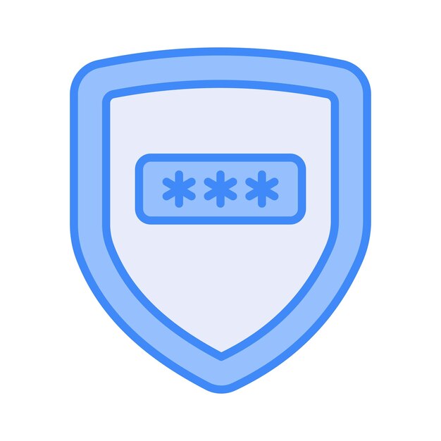 Concepto de ciberseguridad de escudo con contraseña Protección de datos personales