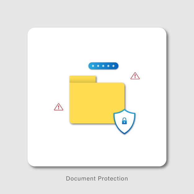 Concepto de ciberseguridad o icono de protección de documentos