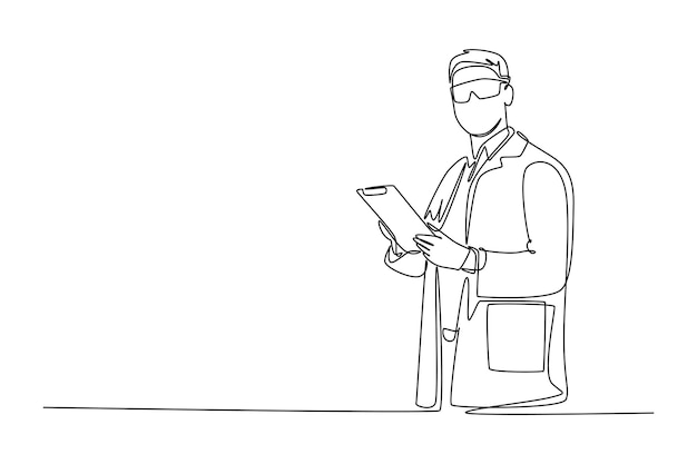 Concepto científico Diseño de dibujo de línea única Ilustración gráfica vectorial