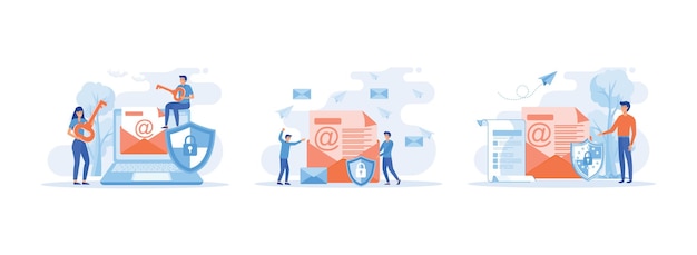 Concepto de cifrado de correo electrónico Mensajes encriptados seguros Protección de datos en Internet