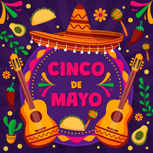 Vector concepto de cinco de mayo