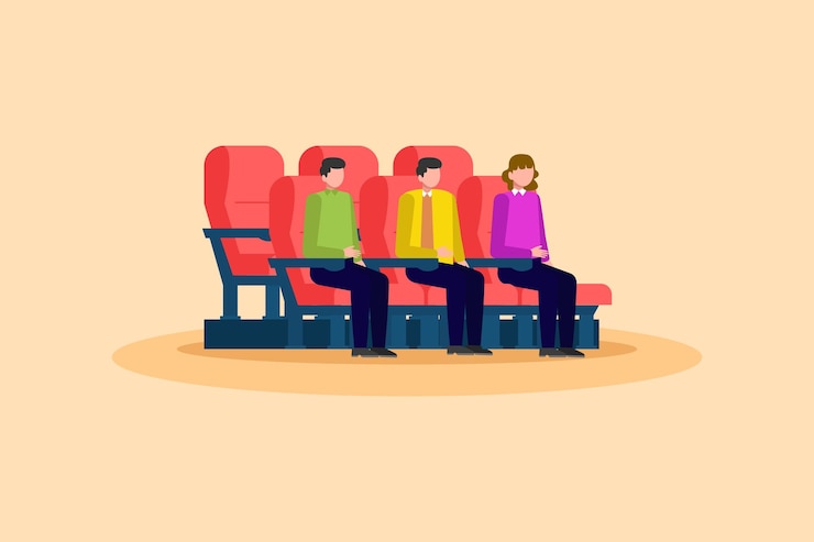 Vector concepto de cine ilustración vectorial plana de colores aislada