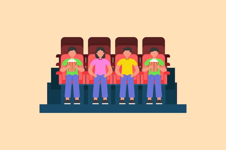 Vector concepto de cine ilustración vectorial plana de colores aislada