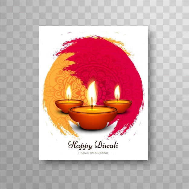 Concepto circular de acuarela de folleto de diwali