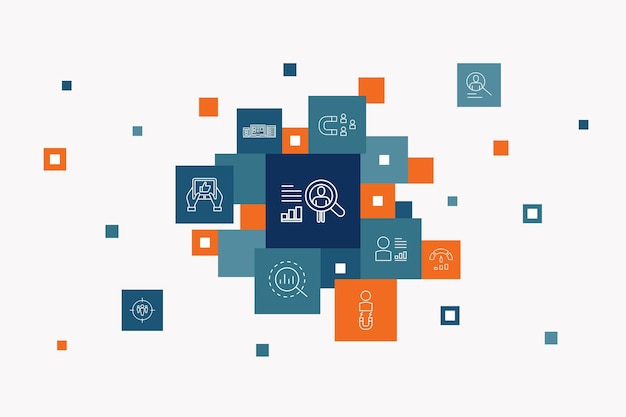 Concepto de círculo de infografía de impresión 3D. Elementos de interfaz de usuario inteligentes Impresora 3d, filamento, creación de prototipos, preparación de modelos