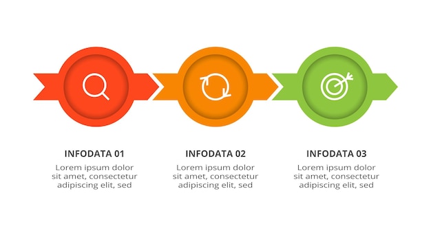 Vector concepto de círculo para infografía con opciones de 3 pasos partes o procesos visualización de datos comerciales