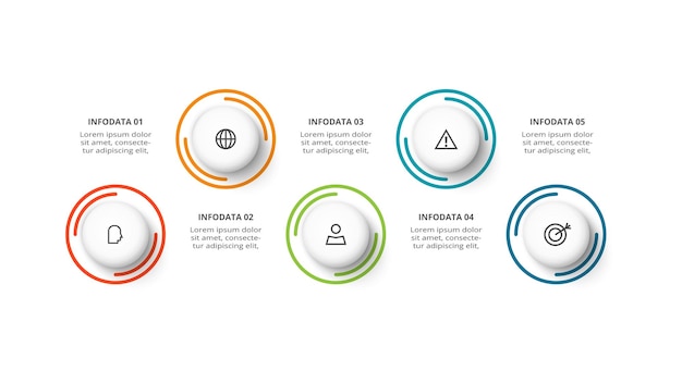 Concepto de círculo para infografía con opciones de 5 pasos partes o procesos Visualización de datos comerciales