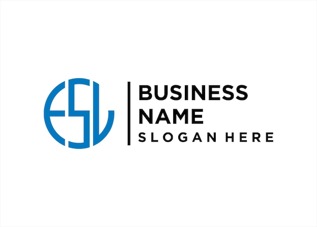 concepto de círculo de nombre comercial del logotipo de esl