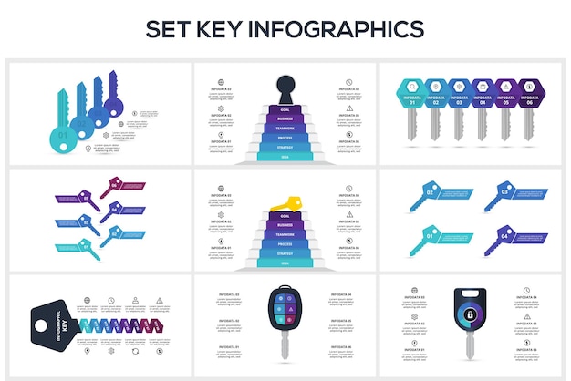 Concepto clave para infografía con opciones de 5 pasos partes o procesos Visualización de datos comerciales