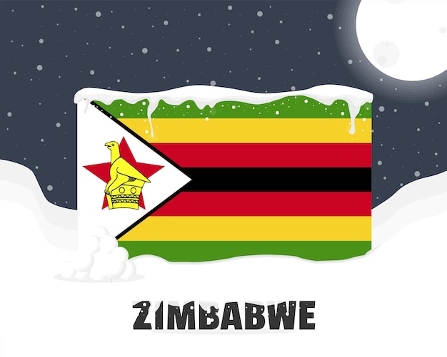 Concepto de clima nevado de Zimbabue clima frío y nevadas pronóstico del tiempo idea de banner de invierno