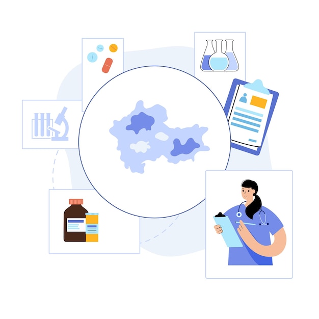 Vector concepto de clínica dermatológica