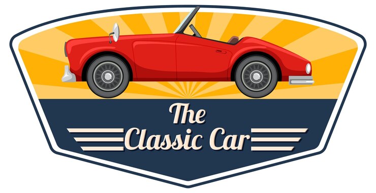 Vector concepto de coche clásico con vista lateral de coche antiguo