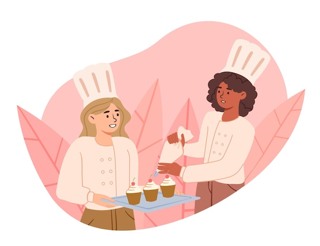 Concepto de cocina de chicas