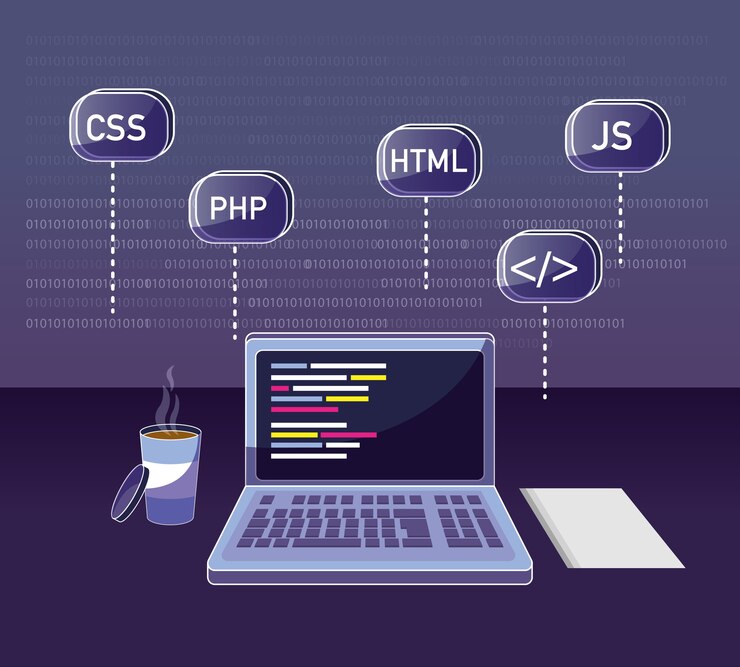 Vector concepto de codificación del programa