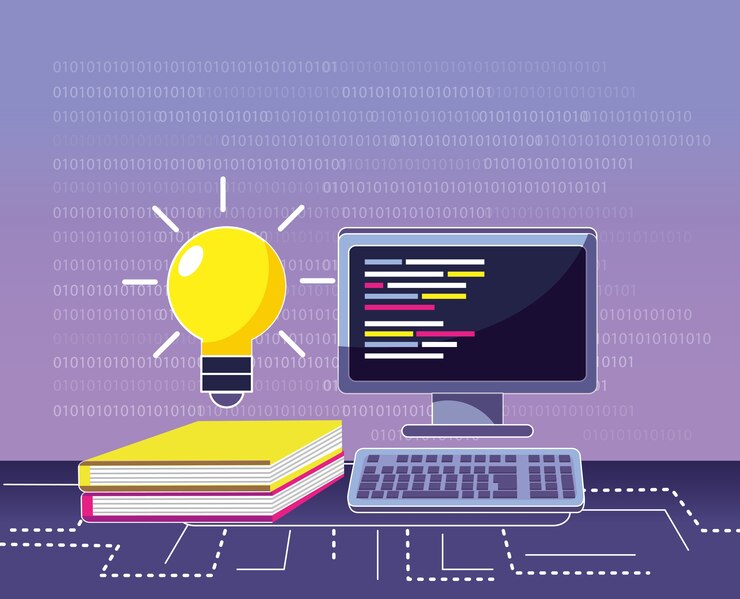 Vector concepto de codificación del programa
