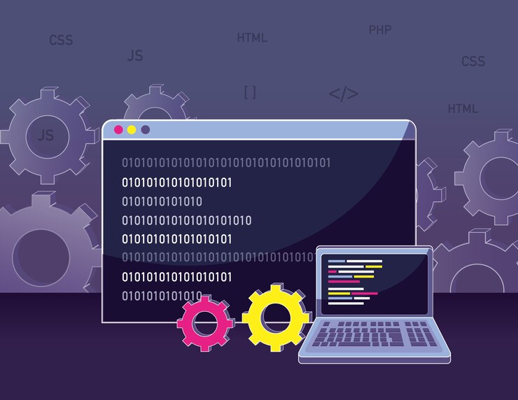 Vector concepto de codificación del programa