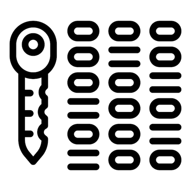 Concepto de código binario de desbloqueo de claves de ciberseguridad y cifrado
