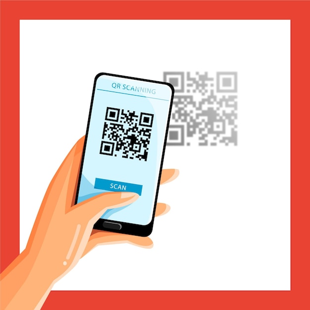 Concepto de código qr de escaneo de teléfono inteligente