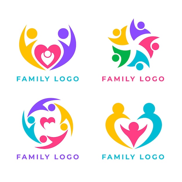 Vector concepto de colección de logo familiar