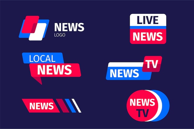 Concepto de colección de logo de noticias