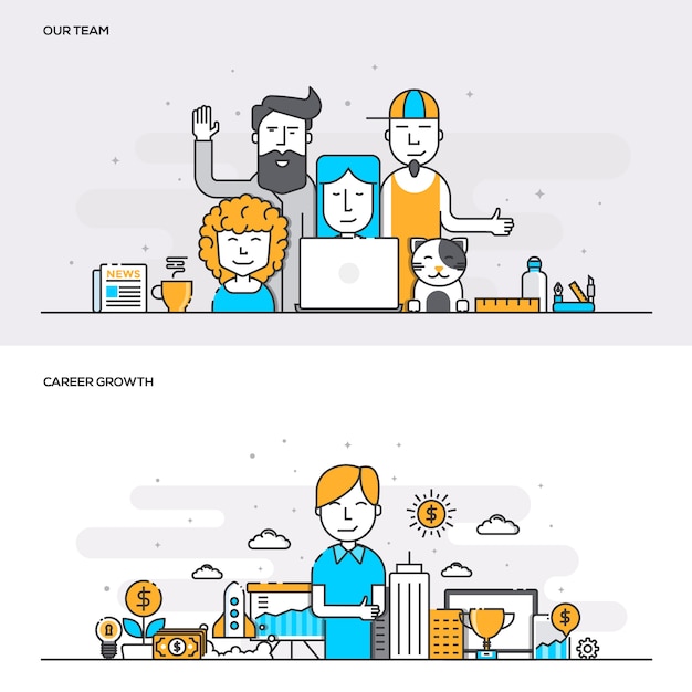 Concepto de color de línea plana: nuestro color de equipo