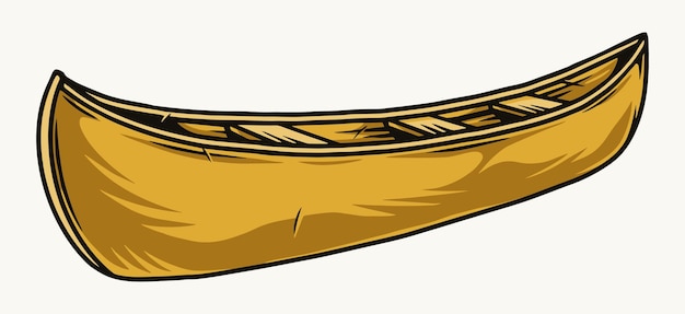 El concepto colorido del barco en canoa