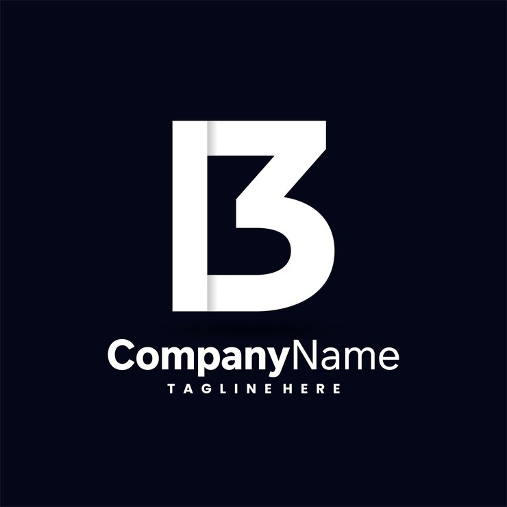 Vector concepto de combinación de diseño de logotipo de letra b y tres
