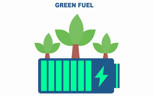 Concepto de combustible verde guardar ilustración de vector de diseño de combustible eléctrico de tierra