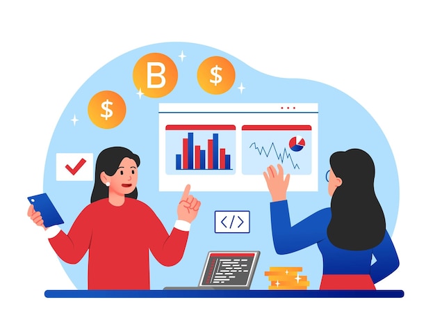 Concepto de comercio de criptomonedas