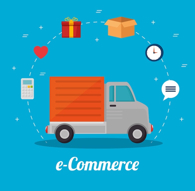Concepto de comercio electrónico las compras en línea
